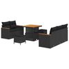 vidaXL Ensemble de canap&eacute; de jardin avec coussin 10 pcs Noir polyrotin