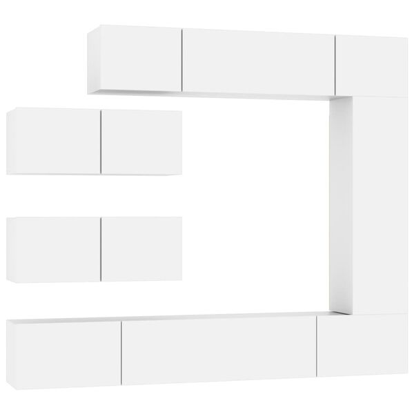 vidaXL Ensemble de meubles TV 7 pcs Blanc Bois d'ingénierie