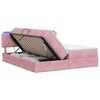 vidaXL Lit de rangement LED avec matelas Rose 180 x 200 cm Velours