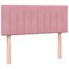 vidaXL Sommier &agrave; lattes de lit avec matelas et LED rose 120x220 cm velours