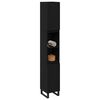 vidaXL Cabinet de salle de bain avec porte Ch&ecirc;ne noir 30 x 30 x 190 cm