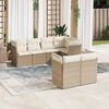 vidaXL Salon de jardin avec coussins 7 pcs beige r&eacute;sine tress&eacute;e