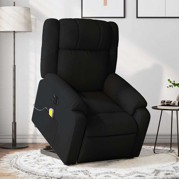 vidaXL Fauteuil inclinable de massage &eacute;lectrique Noir Tissu