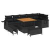 vidaXL Ensemble de canap&eacute; de jardin 9 pc Noir polyrotin