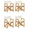 vidaXL Chaises de jardin pliables lot de 4 blanc cr&egrave;me tissu