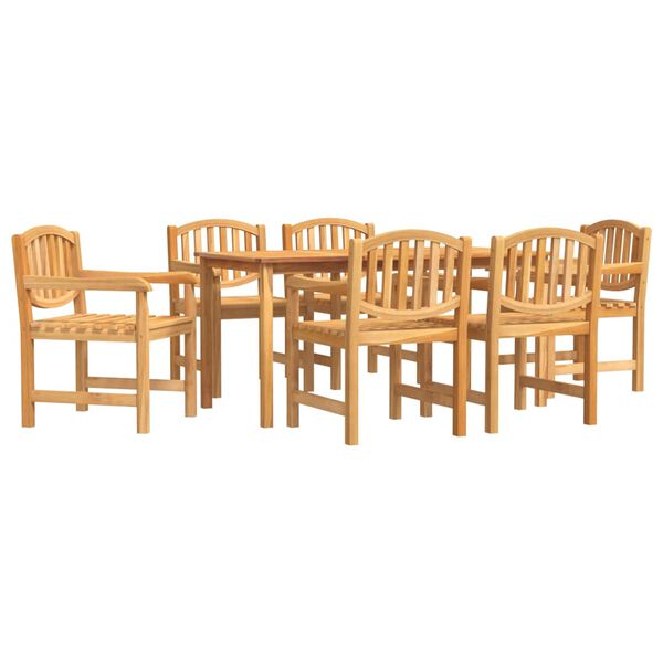 vidaXL Ensemble &agrave; manger de jardin 7 pcs Bois de teck solide