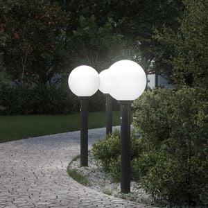 vidaXL Bornes lumineuses avec d&eacute;tecteur lot de 3 80 cm noir IP44