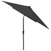 vidaXL Parasol de jardin avec LED et m&acirc;t en acier noir 2x3 m