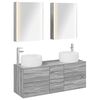 vidaXL Ensemble de mobilier de salle de bain 5 pcs Sonoma gris