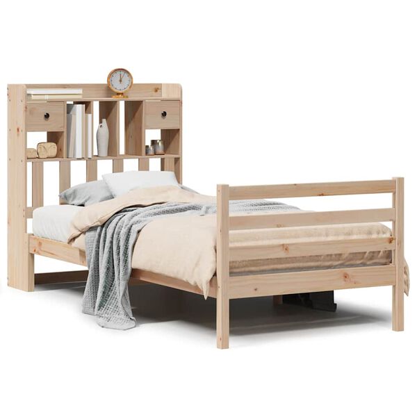 vidaXL Lit biblioth&egrave;que sans matelas 75x190 cm bois de pin massif