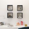 vidaXL &Eacute;tag&egrave;res cube murales 4 pcs gris brillant 26x15x26 cm