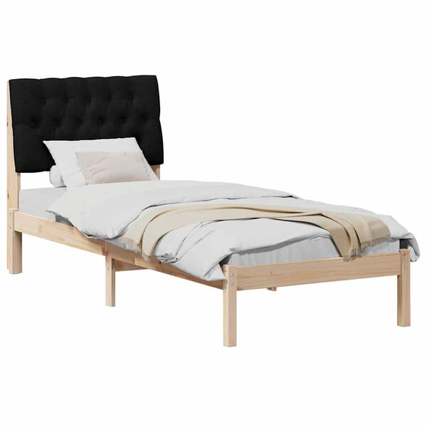 vidaXL Cadre de lit avec t&ecirc;te de lit rembourr&eacute;e Marron 75 x 190 cm