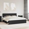 vidaXL Cadre de lit avec t&ecirc;te de lit Noir 200 x 200 cm Pin massif