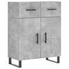 vidaXL Buffet haut Gris b&eacute;ton 69,5x34x180 cm Bois d'ing&eacute;nierie