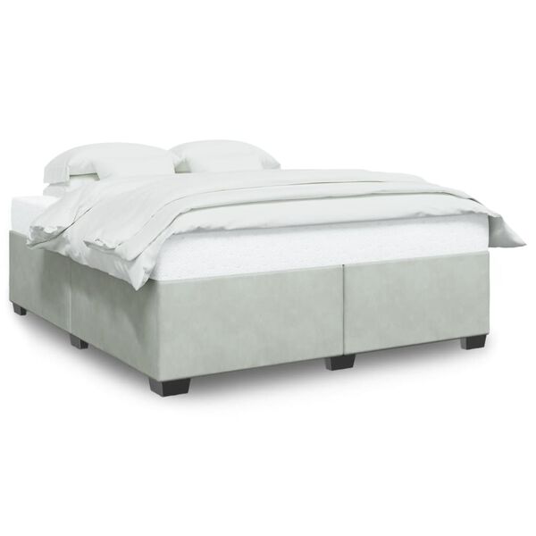 vidaXL Cadre de lit sans matelas gris clair 180x200 cm velours