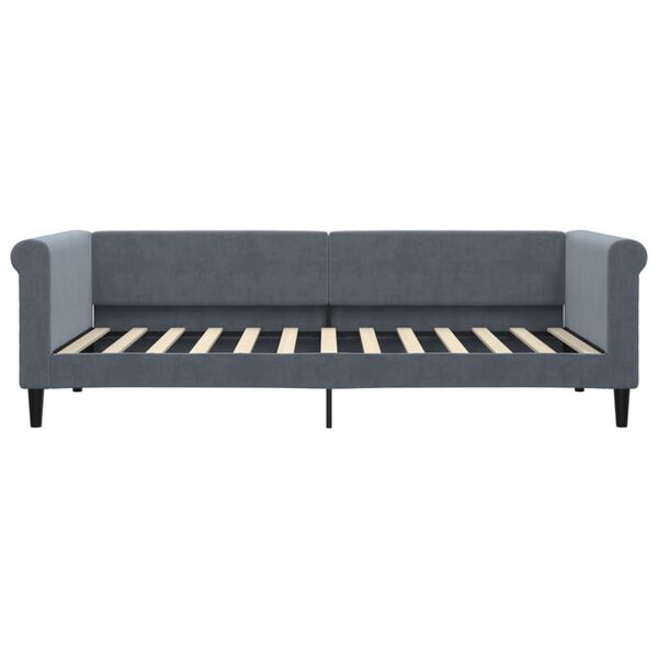 vidaXL Lit de jour avec matelas gris fonc&eacute; 90x200 cm velours