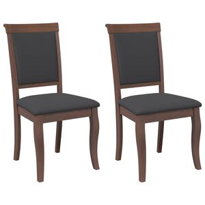 vidaXL Chaises &agrave; manger coussins 2 pcs marron bois massif caoutchouc