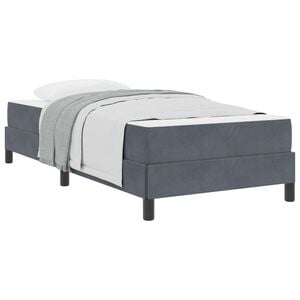 vidaXL Lit &agrave; ressorts avec matelas Gris fonc&eacute; 80 x 200 cm tissu