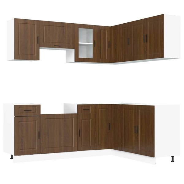 vidaXL Ensemble d'armoires de cuisine 11 pcs Porto bois d'ing&eacute;nierie
