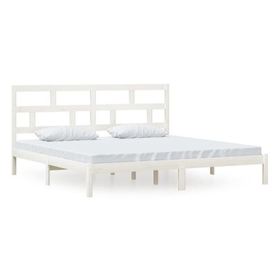 vidaXL Cadre de lit Blanc Bois de pin massif 200x200 cm