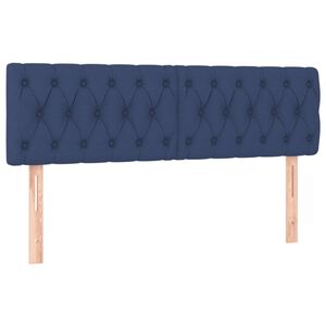 vidaXL T&ecirc;tes de lit Bleu 144x7x78/88 cm Tissu