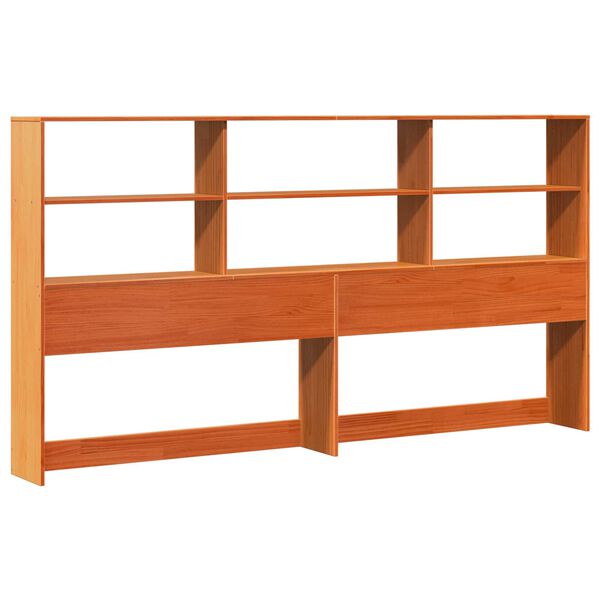 vidaXL Cadre de lit biblioth&egrave;que Cire marron 180 x 200 cm