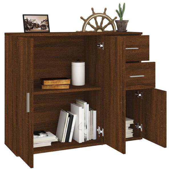 vidaXL Buffet Ch&ecirc;ne marron 91x29,5x75 cm Bois d'ing&eacute;nierie