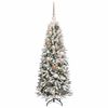 vidaXL Sapin de No&euml;l artificiel avec 150 LED avec support Blanc 120 cm