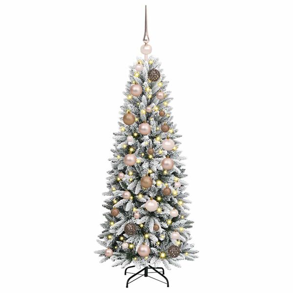 vidaXL Sapin de No&euml;l artificiel avec 150 LED avec support Blanc 120 cm