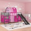 vidaXL Lit mezzanine pour enfants Noir et rose 80 x 200 cm M&eacute;tал