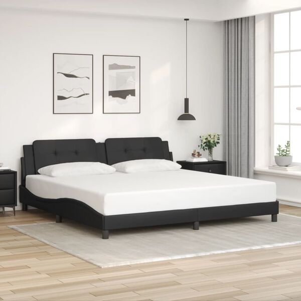 vidaXL Cadre de lit avec LED sans matelas Zadar noir 200x200 cm
