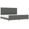 vidaXL Cadre de lit avec t&ecirc;te de lit Gris fonc&eacute; 200 x 200 cm tissu