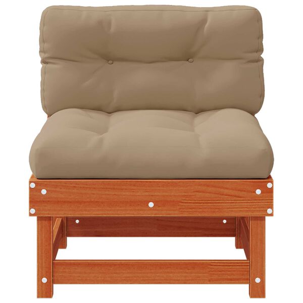 vidaXL Sofa de jardin milieu Pin massif Brun Cir&eacute;