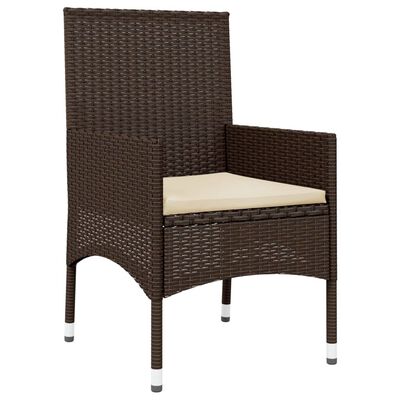 vidaXL Salon de jardin 4 pcs avec coussins Marron Résine tressée