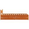vidaXL Cadre de lit avec tiroirs cire marron 90x200 cm bois pin massif