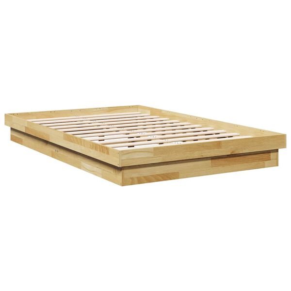 vidaXL Cadre de lit sans matelas 120x190 cm bois massif de ch&ecirc;ne