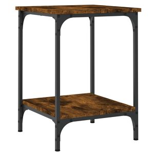 vidaXL Table basse ch&ecirc;ne fum&eacute; 40x40x55 cm bois d'ing&eacute;nierie
