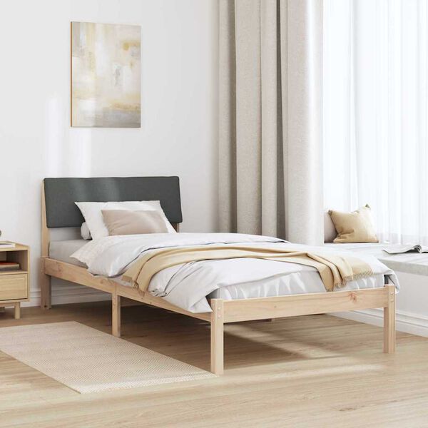 vidaXL Cadre de lit avec t&ecirc;te de lit marron et gris fonc&eacute; 100 x 200 cm