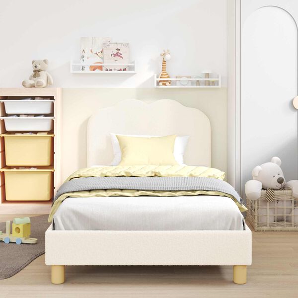 vidaXL Cadre de lit pour enfants avec t&ecirc;te de lit Cr&egrave;me 90 x 200 cm