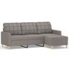 vidaXL Canap&eacute; &agrave; 3 places avec repose-pieds Taupe 180 cm Tissu