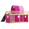 vidaXL Lit superpos&eacute; sans matelas avec toboggan et rideaux 90x190 cm