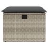 vidaXL Tabouret de jardin coussin gris clair 55x55x37cm r&eacute;sine tress&eacute;e