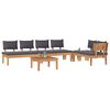 vidaXL Ensemble de canap&eacute; de jardin 5 pcs Marron et gris