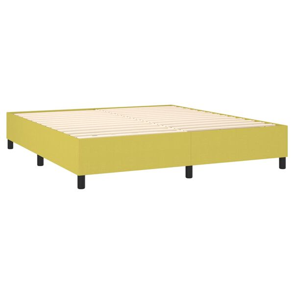 vidaXL Sommier &agrave; lattes de lit avec matelas Vert 180x200 cm Tissu