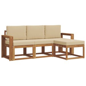 vidaXL Ensemble de canap&eacute;s d'ext&eacute;rieur 4 pc Naturel et Beige