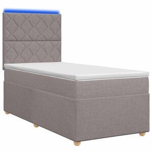 vidaXL Lit boxspring avec matelas Taupe 80 x 200 cm Tissu