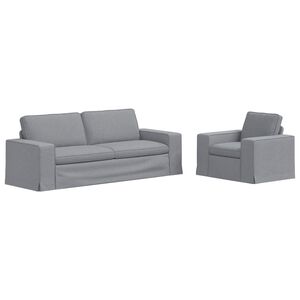 vidaXL Ensemble de Canap&eacute;s 2 pc Gris clair tissu
