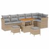 vidaXL Ensemble de canap&eacute; de jardin 8 pcs Beige polyrotin