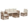 vidaXL Ensemble de canap&eacute; de jardin 6 pcs Beige et blanc cr&egrave;me