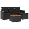 vidaXL Salon de jardin 5 pcs avec coussins noir r&eacute;sine tress&eacute;e